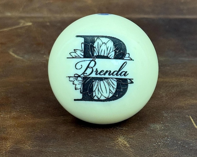 Engraved Cue Ball – Personalized Billiards Ball Gift, Custom Pool Ball for Dad, Father’s Day, Christmas, Birthday Gift for Pool Player