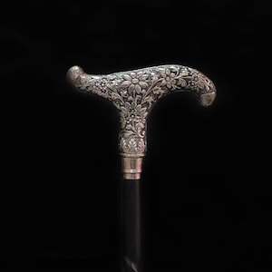 Walking stick Walking Cane Wooden Stick Wooden Cane personalized Cane silver plated walking stick cane with hand embroidering