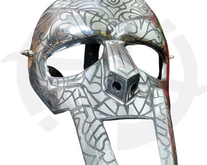 MF Doom Mask Party mask Gift For Him Gift for her Gladiator Mask Face Metallic For Halloween Prop Halloween Horror Halloween Customs