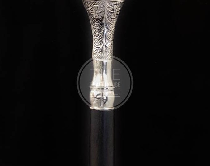 Handmade Vintage Solid Silver personalized Brass Handle Antique Victorian Cane Wooden Walking Stick cane walking cane