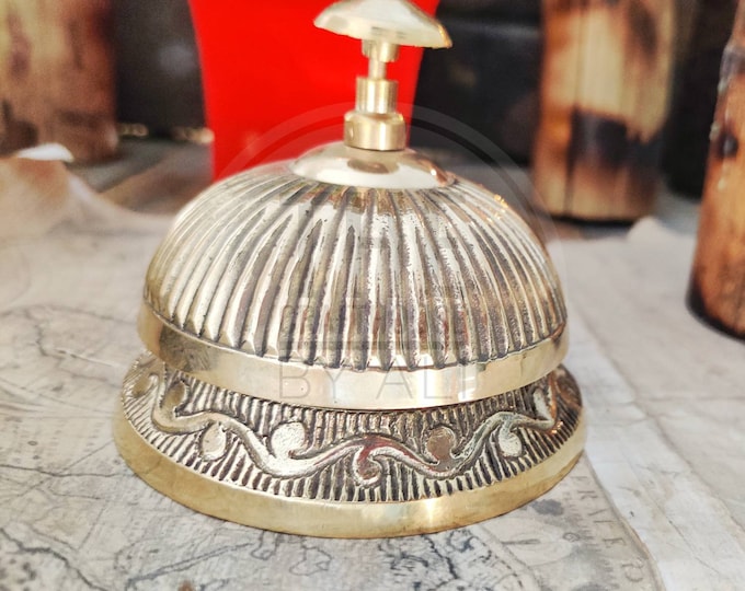 Brass table bell desk bell brass table bell types of bells Hotel Counter Bell Desk Bell Table Bells Call Bell Reception Bell- #ByAli