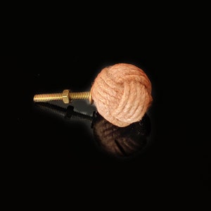monkey fist Jute Rope Door Knobs Set of 4,6,8,12,24 Pull  Handle Knobs for Cabinets, Wardrobes & Cupboards Nautical Hardware Decor