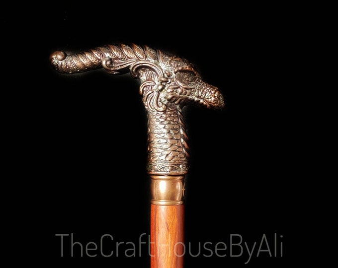 Walking Stick walking cane brass walking stick personalized Nebula Dragone Toscano Dragon head walking stick handle Game of Thrones Dragon