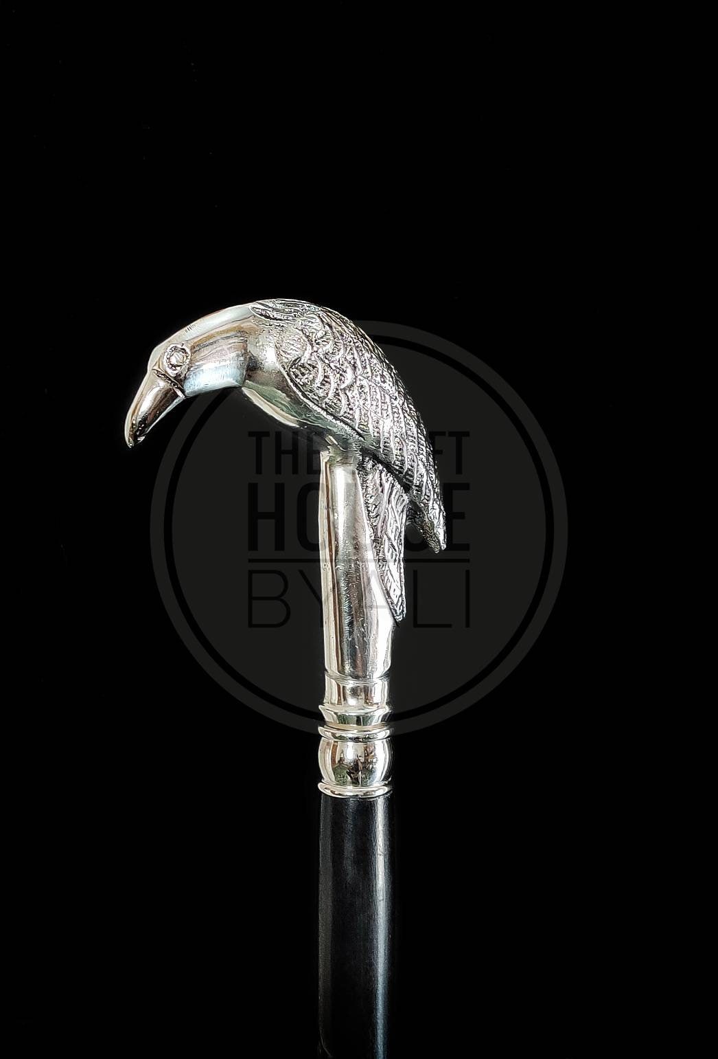 Rare Victorian RAVEN Handcrafted Walking Stick Cane-al Steampunk Handle  Walking Wooden Cane Huginn Muninn Are a Pair of Ravens Odin Crow 