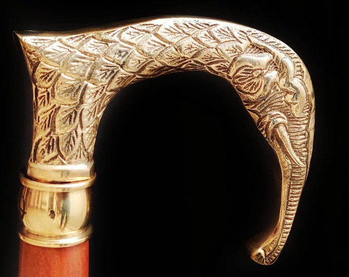 walking stick elephant handle full Silver Elephant Head Handle brass Shaft Walking Cane royal cane stick personalized