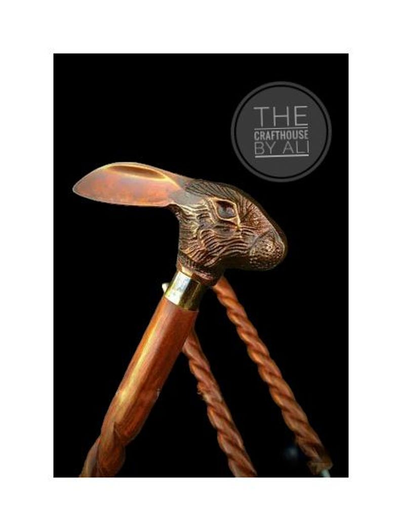 Victorian Rare Rabbit Handle Walking Stick Handmade Designer Wooden ...