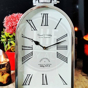 Steel Table Clock table clock Victorian table clock Antique Style Clock steel  Figurine Gift for wife Gift for grandma gift for mom