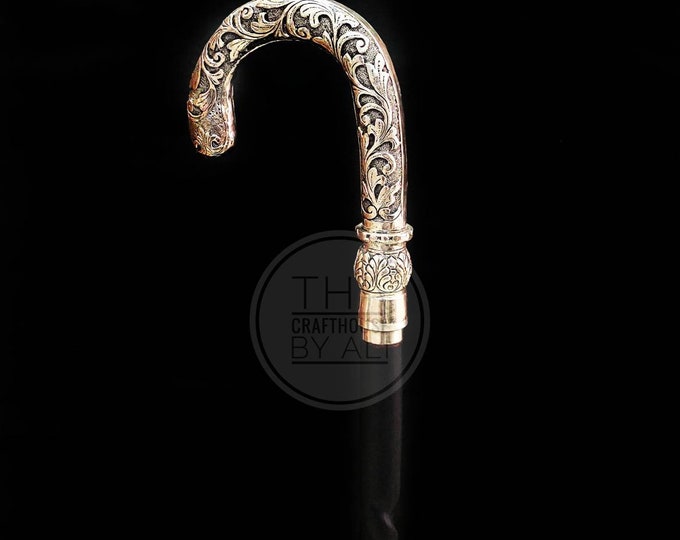 sterling silver walking stick cane silver platted Victorian walking cane walking stick all work hand embodying in copper personalized gifts