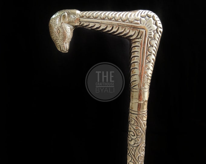 Victoriayn Vintage Brass Silver Cane Wooden Cane Walking Stick Handle Knob Gift Antique hand embroidery personalized gifts