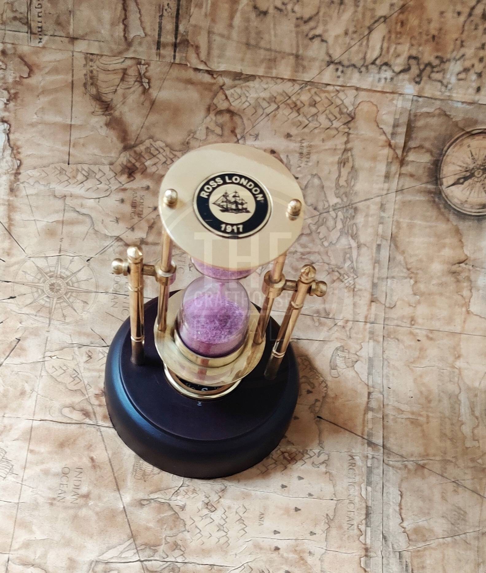 Brass Hourglass / Brass Sand Glass / Table Top Brass Decor Etsy