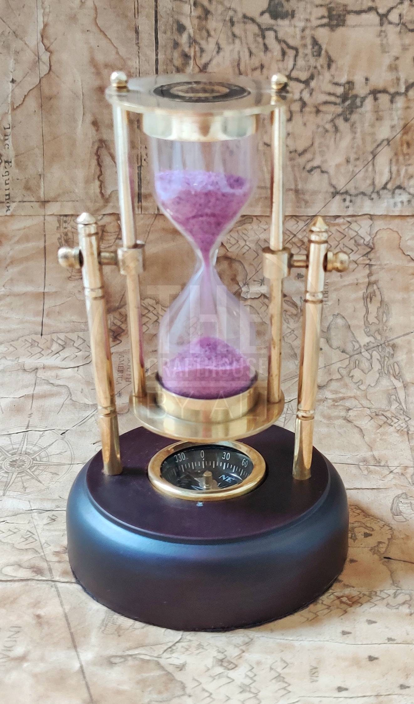 Brass Hourglass / Brass Sand Glass / Table Top Brass Decor Etsy