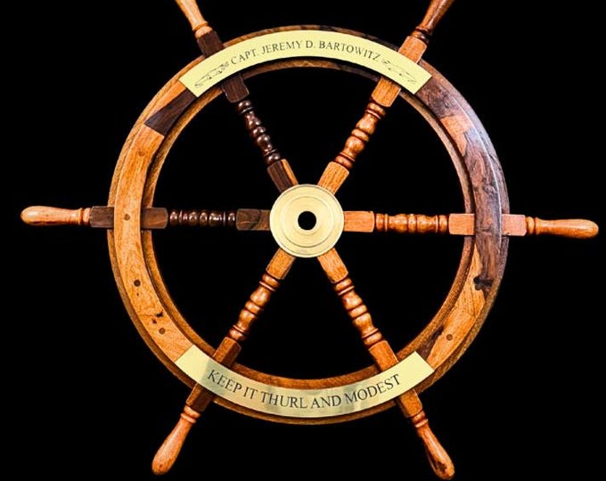 Personalized Wooden Ship Wheel – Handmade Nautical Wall Decor, Maritime Steering Wheel, Captain Gift, Coastal Home & Office Decoration
