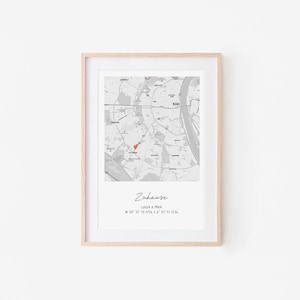 Bild Zuhause mit Koordinaten | erste gemeinsame Wohnung, Einzugsgeschenk, für Paare, WG-Geschenk