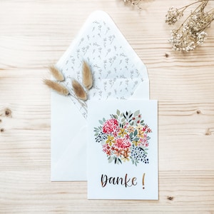 Postkarte A6 "Danke" Heißfolienveredelung gold