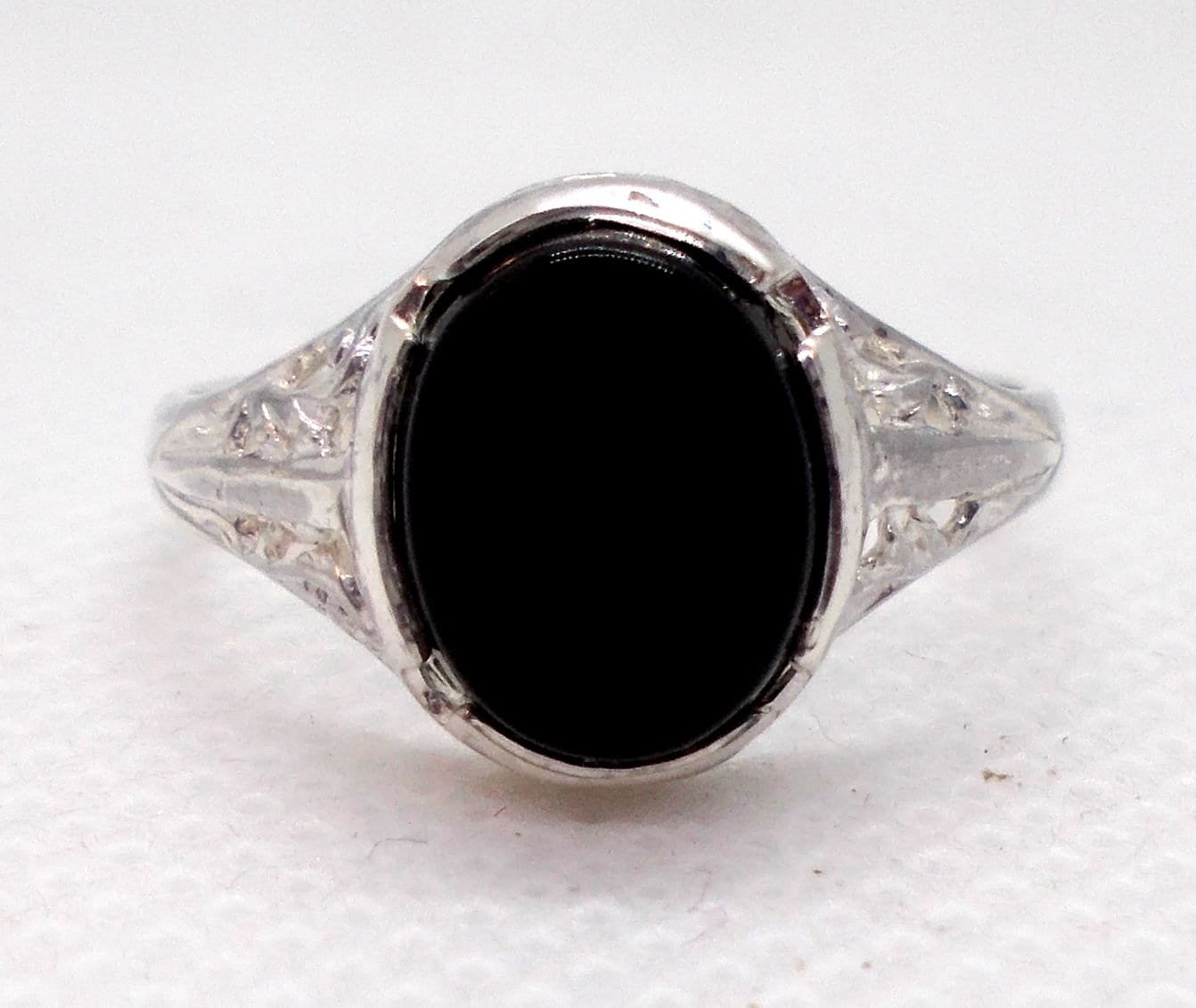 Gentleman Jack Sterling Silver Onyx Ring - Etsy