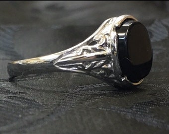 Bague Gentleman Jack en argent sterling avec onyx