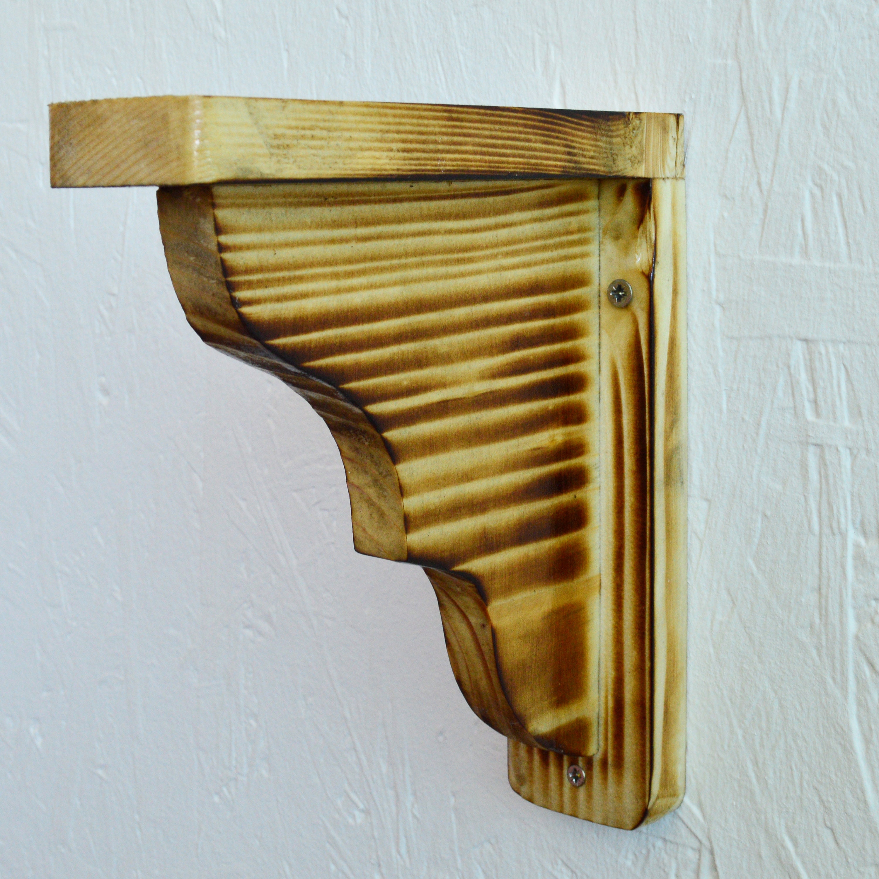 20cm Set 2 x Pine Wooden Shelf Brackets Pine Wood Burn finish Etsy