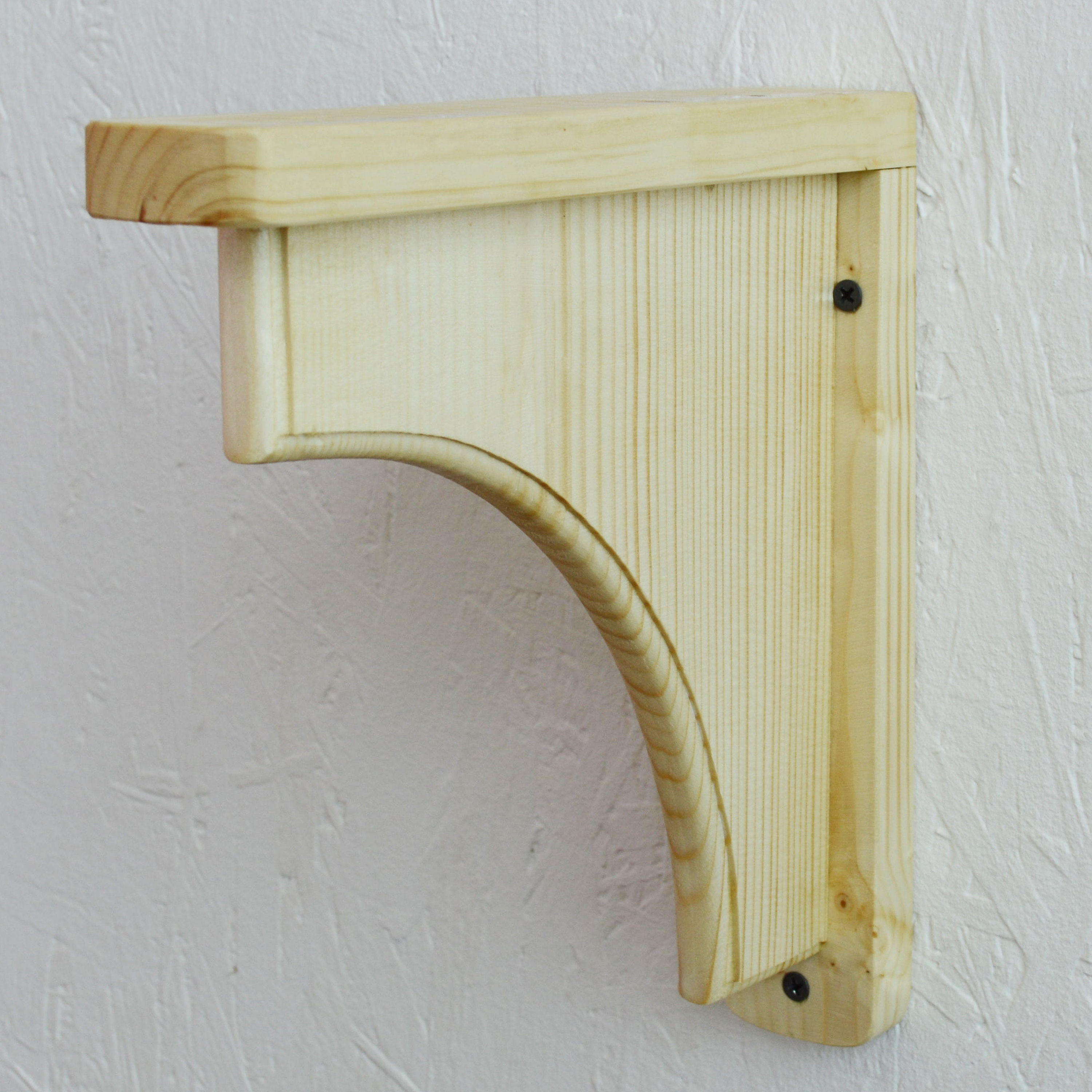 Set of 2 Pine 25 cm Wood Shelf Brackets Mounted Rack Support Etsy