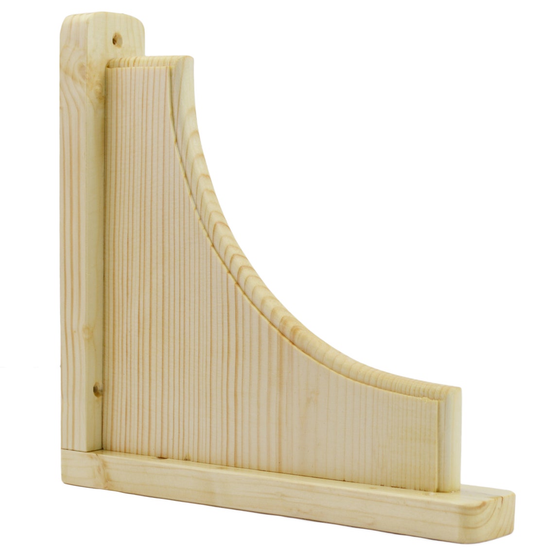 Set of 2 Pine 25 cm Wood Shelf Brackets Mounted Rack Support Etsy