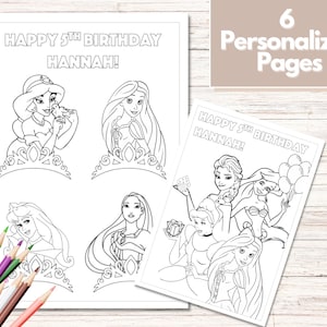 Princess Coloring Pages, Princess Party Favors, Princess Birthday, Party Favor, Princess Coloring book, Princess Activities
