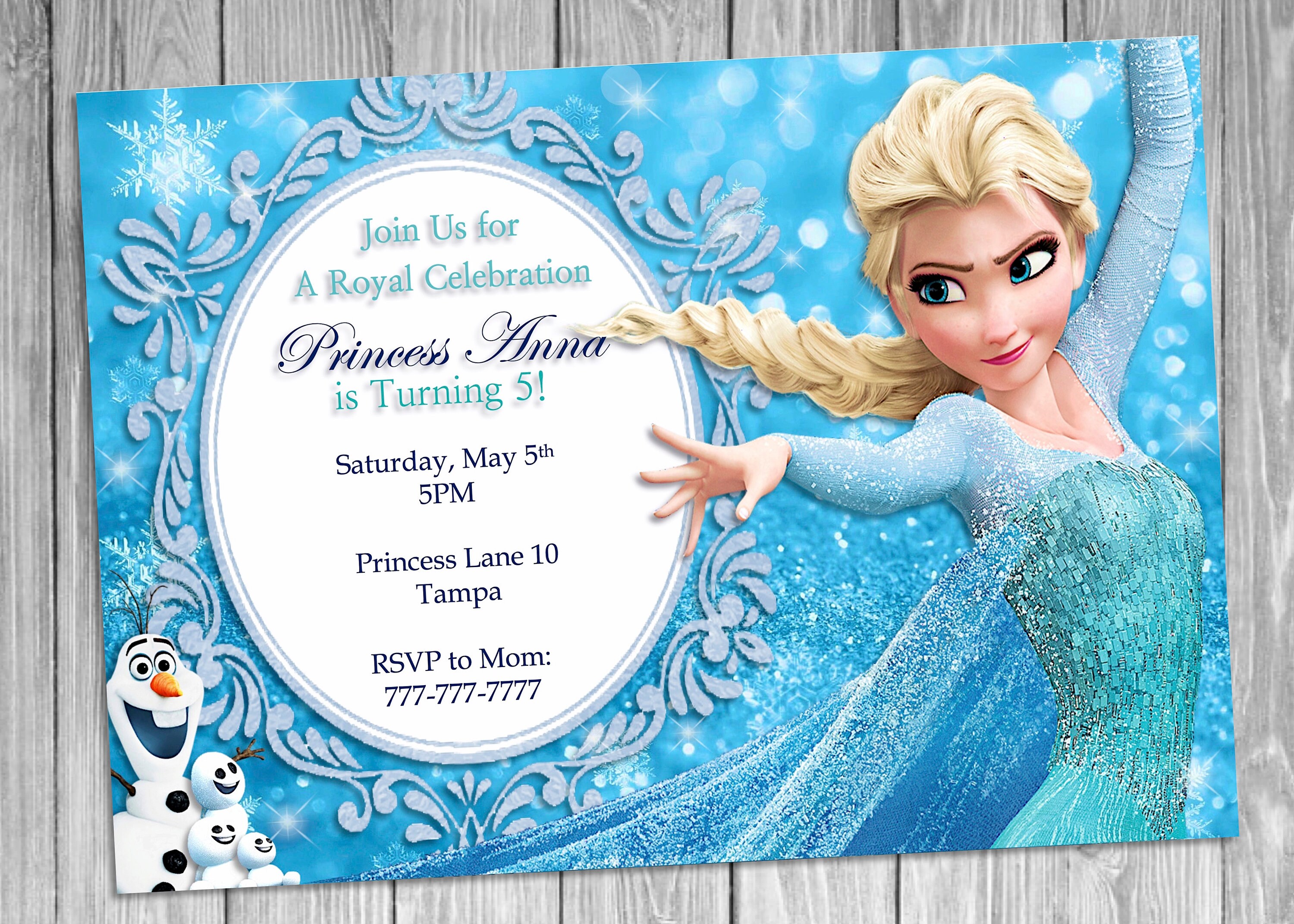 Elsa Birthday Invitation Frozen invitation Elsa Frozen Etsy