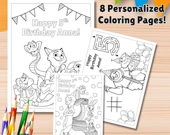Zootopia 2 Coloring Pages, Zootopia 2 Party Favor, Zootopia 2 Coloring Book, Editable Download, Nick & Judy Coloring Pages, Instant Download