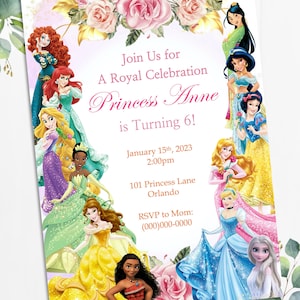 Princess Invitation, Printable Princess Birthday Invitation, Birthday Invitation, Princess, Printable/Digital Invitation