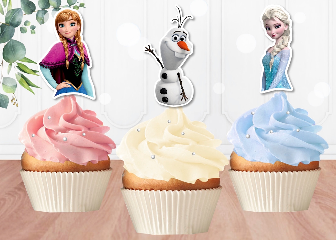 Set of 3 Snow Queen Cupcake Toppers, 3 Printable Frozen Cupcake Toppers