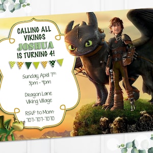 Comment former votre invitation d'anniversaire de dragon, Krokmou et hoquet