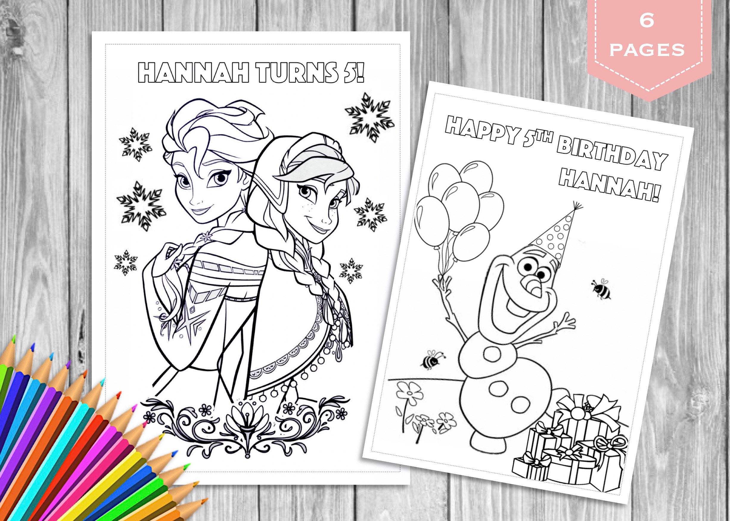 Frozen Coloring Pages Frozen Party Favors Frozen Birthday | Etsy