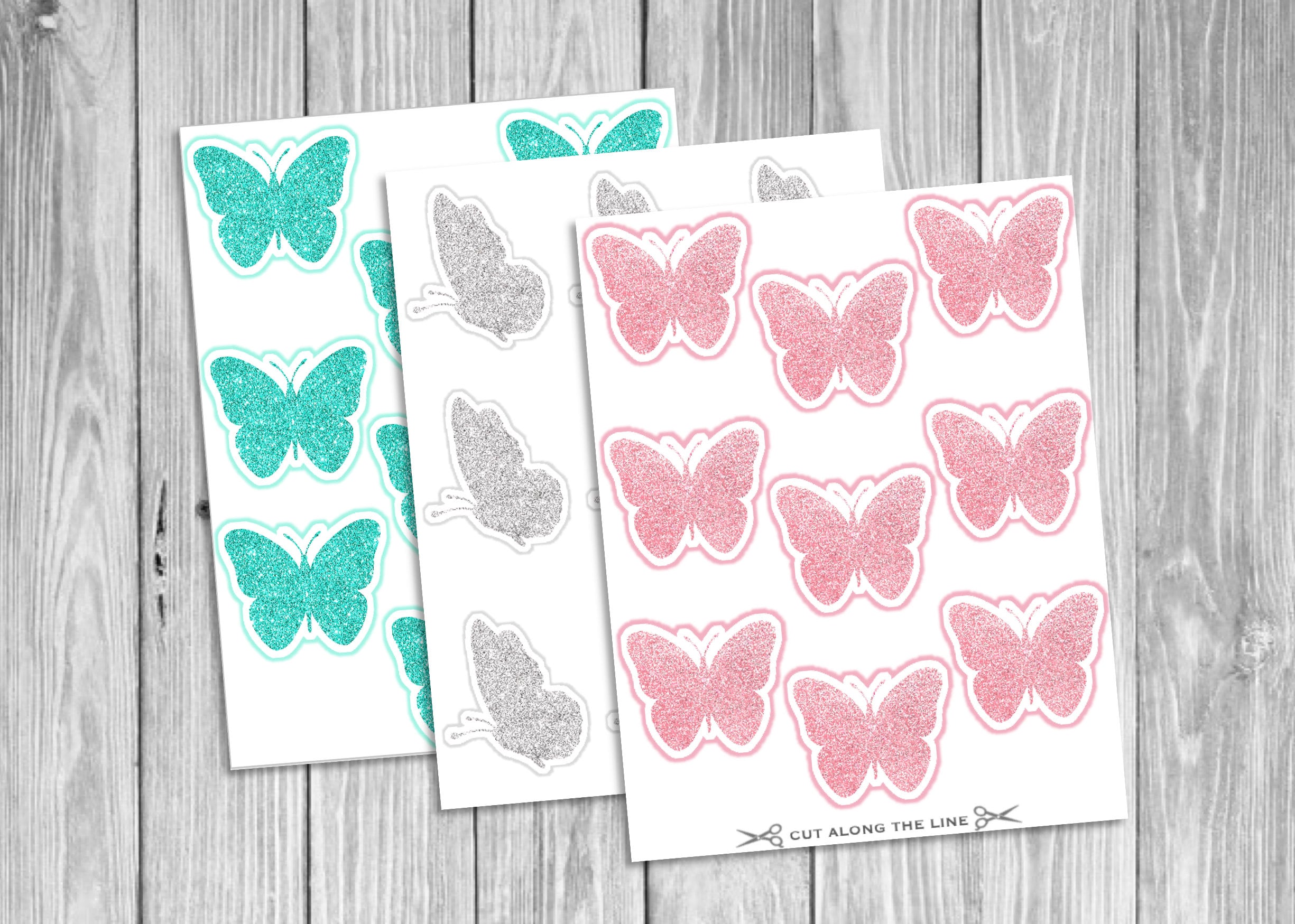Butterfly Cupcake Toppers Printable Butterfly Cupcake | Etsy