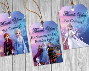 Frozen 2 Thank You Tags, Birthday Thank You Tags, Frozen 2 Tags, Frozen 2 Party Decor