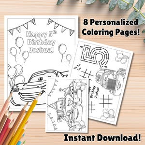 Cars Coloring Pages, Cars Party Favors, Cars  Birthday, Party Favor, Personalized Coloring Pages, Cars  Personalized Coloring Pages