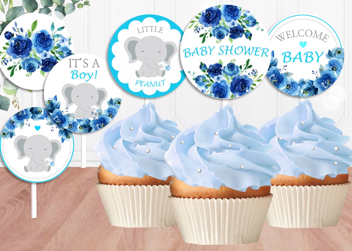 Baby Shower Boy Cupcake Toppers Printable Baby Shower Cupcake - Etsy