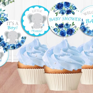 Baby Shower Boy Cupcake Toppers, Printable Baby Shower Cupcake Toppers, Cupcake Toppers, Baby Shower Boy, Instant Download