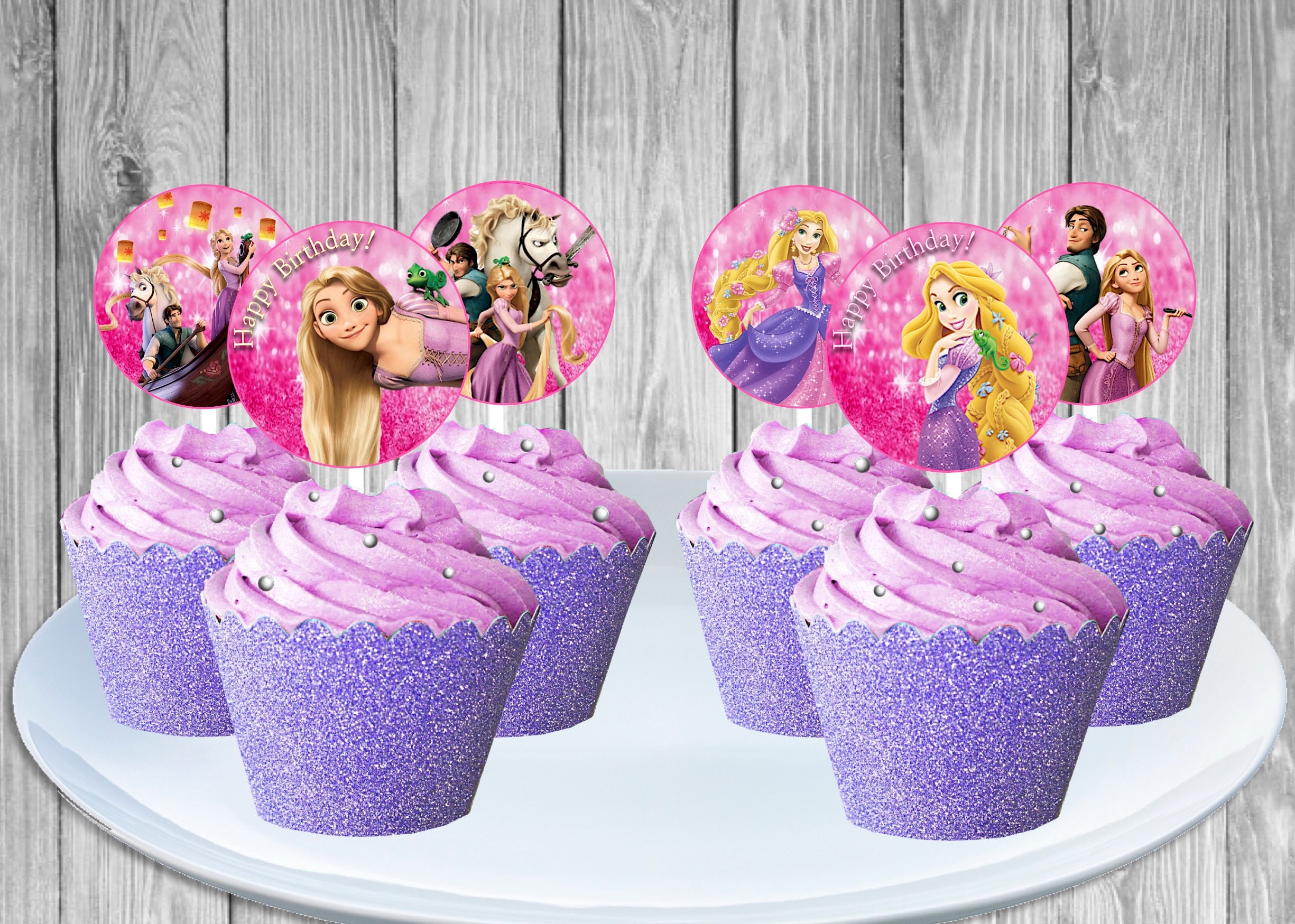 Rapunzel Cupcake Toppers Printable Disney Rapunzel Cupcake | Etsy