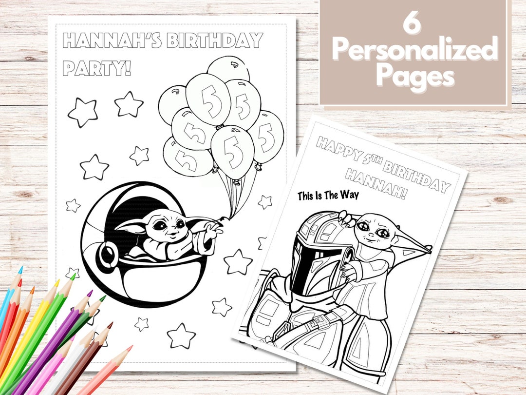 Grogu Coloring Pages, Grogu Party Favors, Grogu Birthday, Party Favor