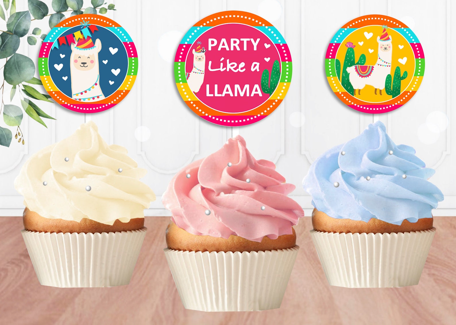 Llama Cupcake Toppers Printable Llama Cupcake Toppers - Etsy UK