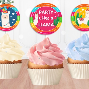 Llama Cupcake Toppers Printable Llama Cupcake Toppers - Etsy UK