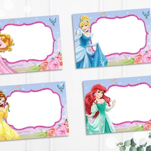 Etiqueta de comida de princesa, etiqueta de comida de mariposa, tarjetas de comida de princesa, decoración de fiesta de mariposa, etiqueta de comida, descarga instantánea, princesa