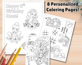 Princess Coloring Pages, Princess Party Favors, Princess Birthday, Party Favor, Princess Coloring book, Princess Activities