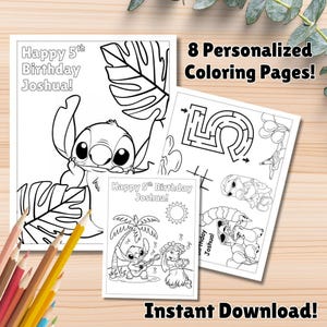 Lilo n&#39; Stitch Coloring Pages, Lilo n&#39; Stitch Party Favors, Stitch Birthday, Party Favor, Lilo n&#39; Stitch Coloring Book, Stitch Activities