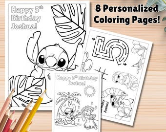 Lilo n&#39; Stitch Coloring Pages, Lilo n&#39; Stitch Party Favors, Stitch Birthday, Party Favor, Lilo n&#39; Stitch Coloring Book, Stitch Activities