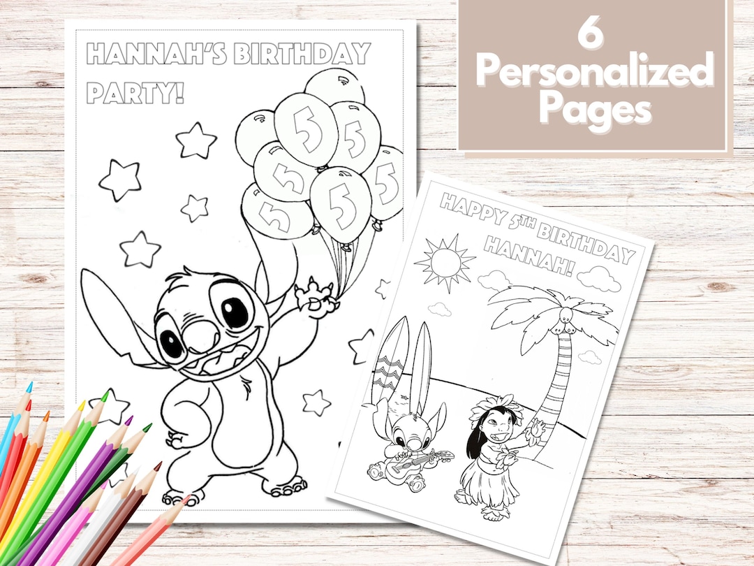 Stitch & Lilo Coloring Cartoon Characters, Printable Coloring Book for  Children, Princess Coloring Pages, Instant Download Activity for Kids 