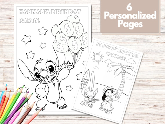 Lilo N' Stitch Coloring Pages, Lilo N' Stitch Party Favors, Stitch  Birthday, Party Favor, Lilo N' Stitch Coloring Book, Stitch Activities 