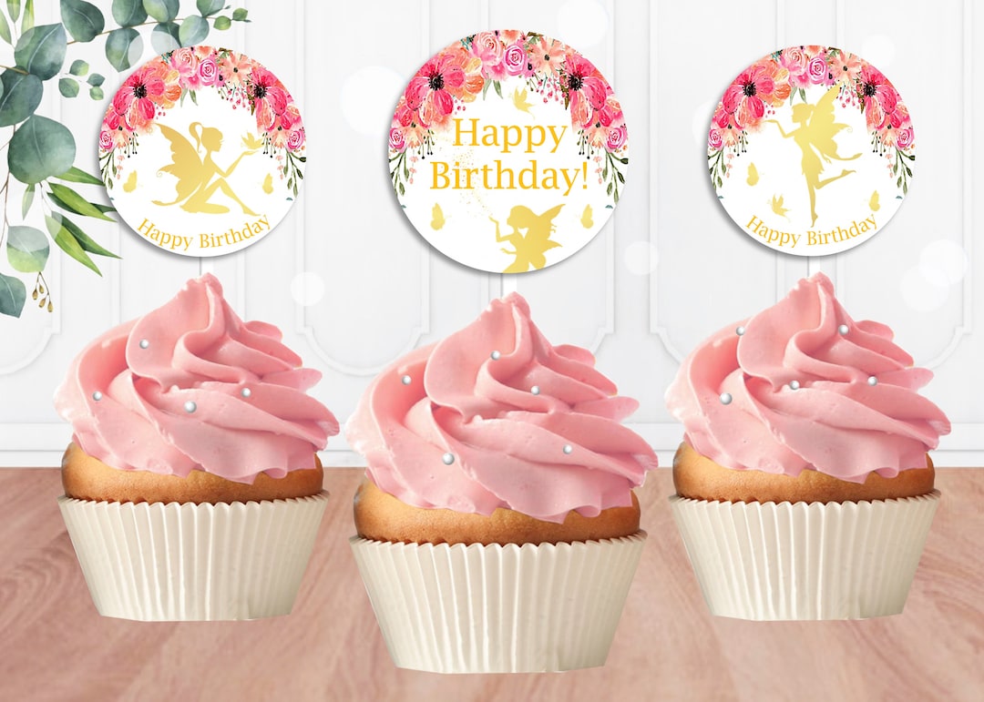 Fairy Cupcake Toppers, Printable Fairy Cupcake Toppers, Cupcake Toppers ...