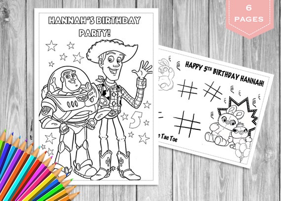 Toy Story Coloring Pages Toy Story Party Favors Toy Story | Etsy UK