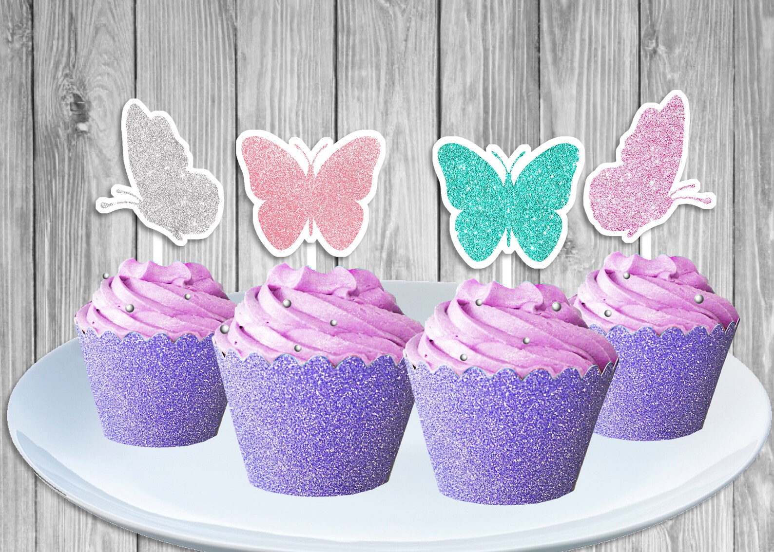 Butterfly Cupcake Toppers Printable Butterfly Cupcake Etsy