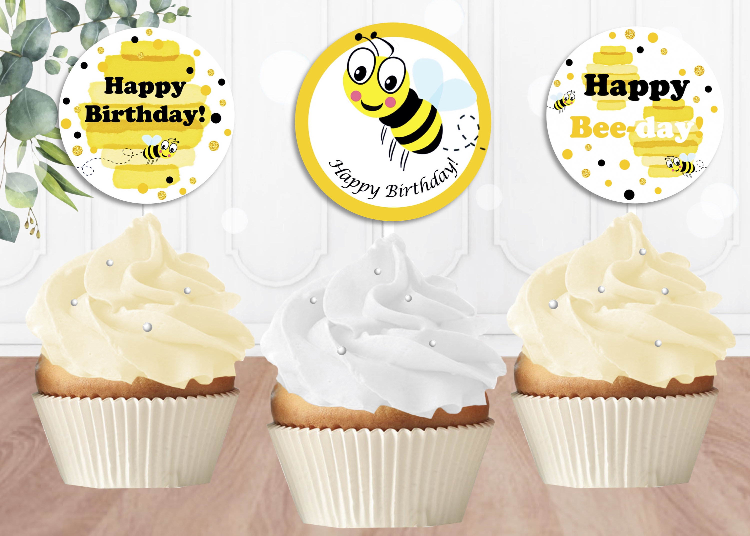 Bee/Bumblebee Cupcake Toppers Printable Bee Cupcake Toppers Etsy