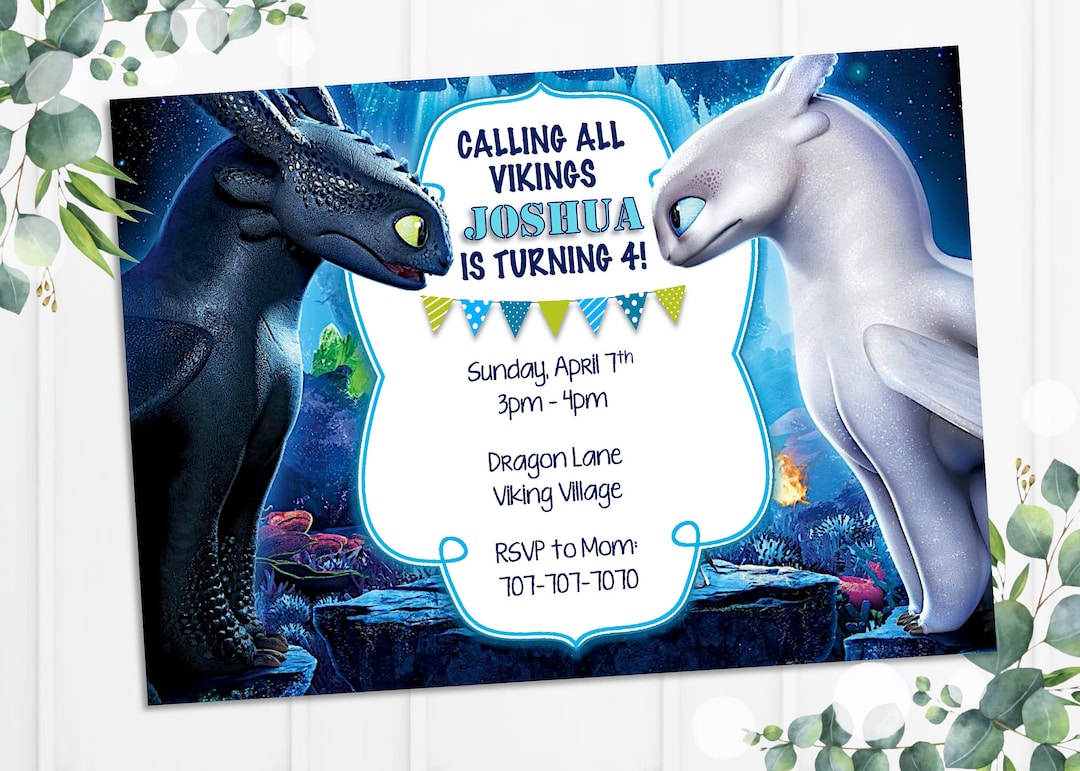 How to Train Your Dragon Invitation, Nightfury & Lightfury, Birthday Invitation - Etsy how-to-train-your-dragon-invitation-nightfury-lightfury-birthday-invitation-etsy